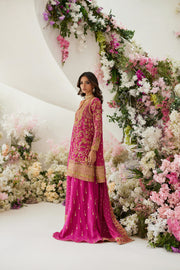 Pink Kameez Sharara Dupatta Pakistani Wedding Dress Online