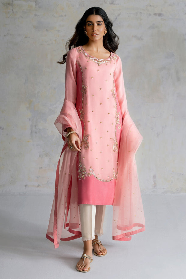 Pink Kameez Trouser Dupatta Pakistani Wedding Dress