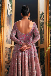 Pink Pakistani Bridal Outfit in Pishwas Frock Style