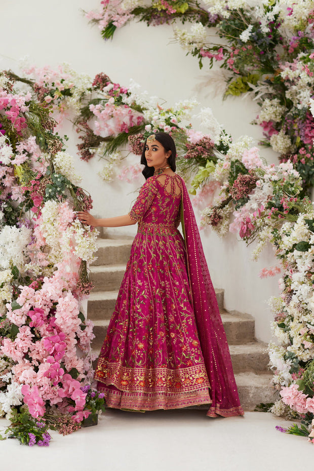 Pishwas Frock Lehenga and Dupatta Pakistani Wedding Dress