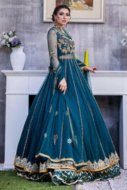 Pishwas Frock and Blue Lehenga Pakistani Wedding Dress Online