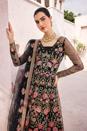 Pishwas Frock and Sharara Black Pakistani Wedding Dress Online