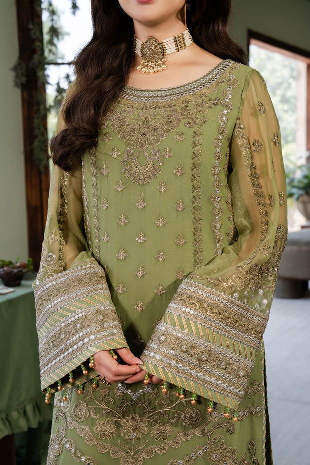 Pistachio Green Embroidered Pakistani Salwar Kameez Dupatta