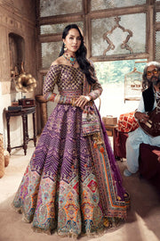 Plum Pakistani Bridal Dress Heavily Embellished Lehenga Choli Dupatta