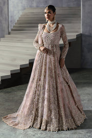 Powder Pink Pakistani Bridal Dress in Pishwas Style Online