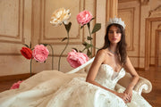 Premium Crystal Embellished Off-White Wedding Gown Bridal Dress