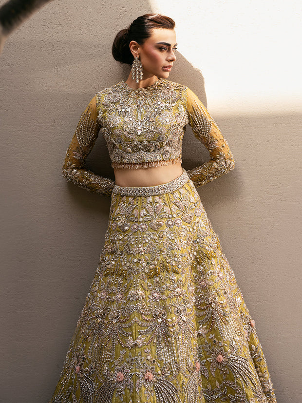 Premium Mehndi Lehenga Choli Pakistani Wedding Dress in Oakland