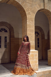 Premium Pakistani Bridal Dress in Farshi Lehenga Kameez Style