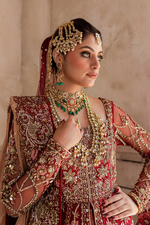Premium Pakistani Bridal Dress in Gown Long Tail Lehenga Style