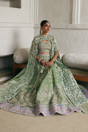 Pakistani Bridal Dress in Green Lehenga Choli Style