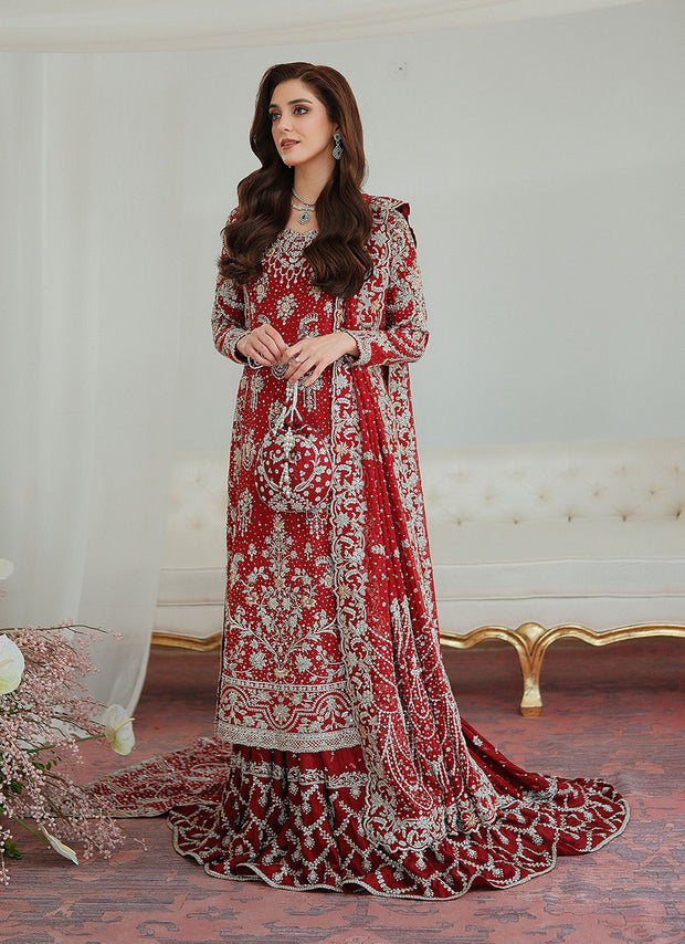 Premium Pakistani Bridal Dress in Kameez Farshi Lehenga Style