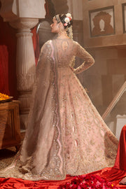 Premium Pakistani Bridal Dress in Open Gown and Lehenga Style