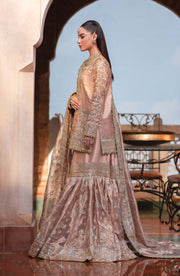 Premium Pakistani Bridal Dress in Tissue Kameez Gharara Style