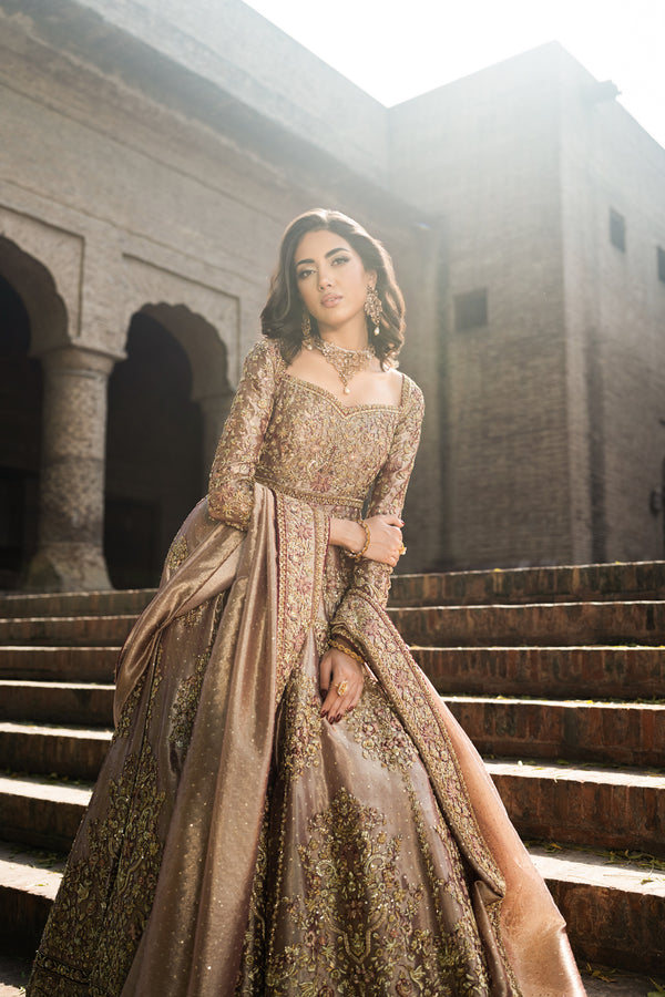 Premium Pakistani Bridal Dress in Wedding Gown Dupatta Style