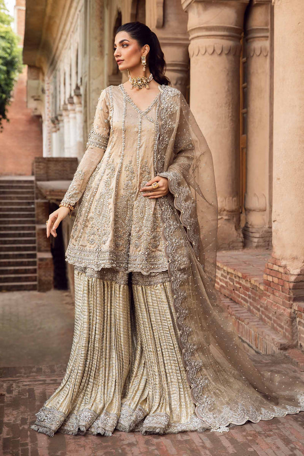 Premium Pakistani Bridal Outfit in Angrakha and Gharara Style