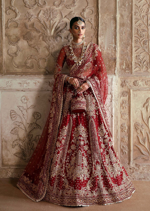 Premium Pakistani Wedding Dress in Bridal Red Lehenga Style