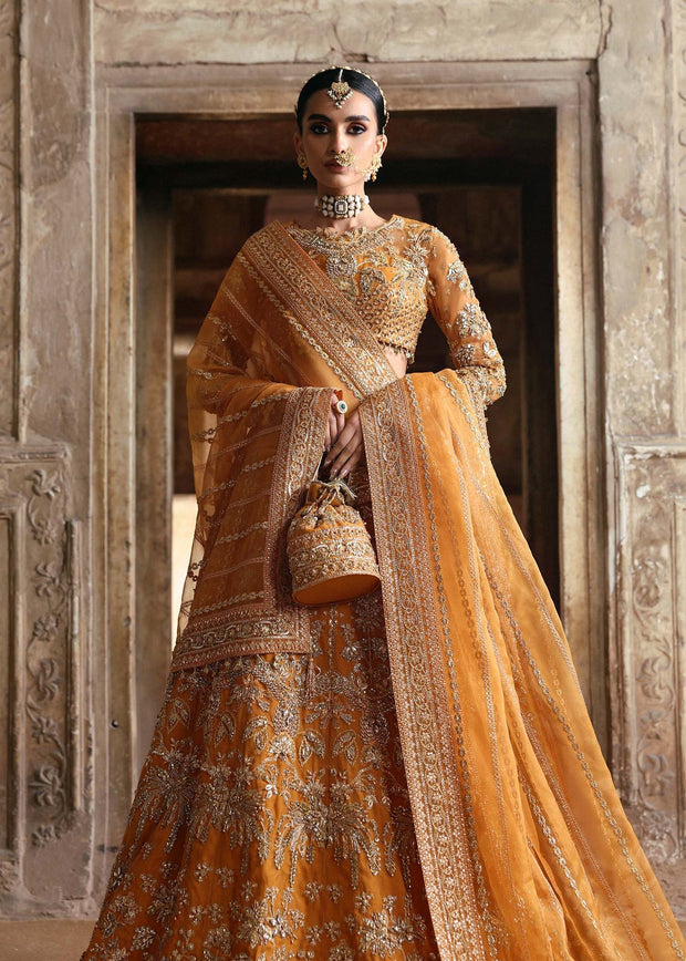 Premium Pakistani Wedding Dress in Embroidered Lehenga Style