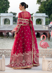 Premium Pakistani Wedding Dress in Open Gown Lehenga Style