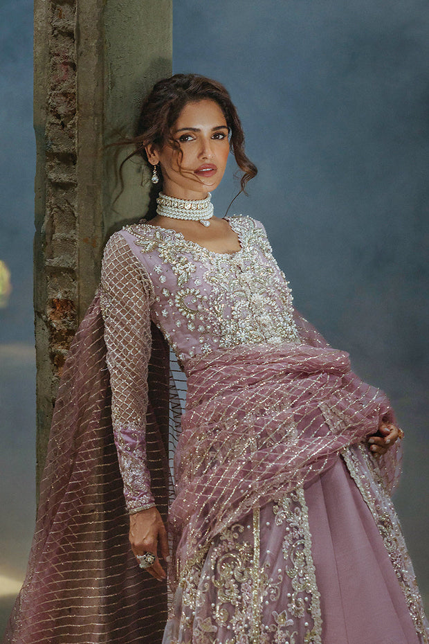 Premium Pakistani Wedding Dress in Open Pishwas Lehenga Style