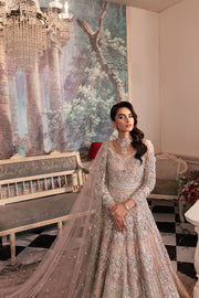 Premium Pakistani Wedding Dress in Pink Bridal Gown Veil Style