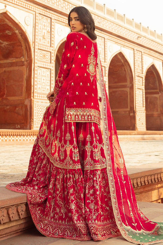 Premium Pakistani Wedding Dress in Pink Shirt and Sharara Style