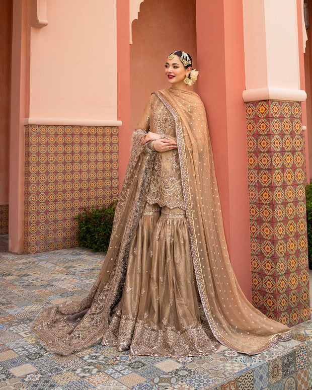 Premium Pakistani Wedding Dress in Shirt and Gharara Style