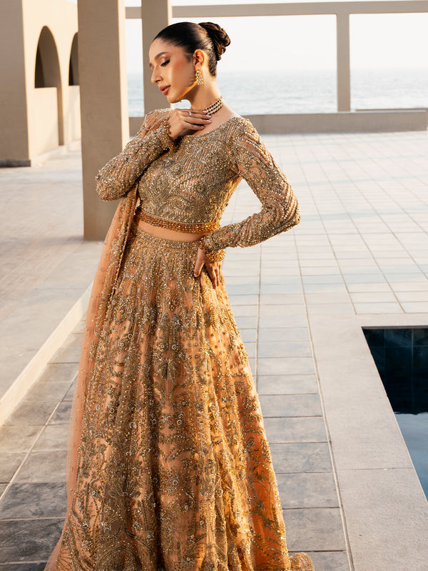 Premium Peach Lehenga Choli Pakistani Bridal Dress in Oakland