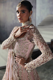 Premium Powder Pink Pakistani Bridal Dress in Pishwas Style