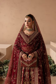 Premium Red Choli Lehenga and Dupatta Pakistani Bridal Dress