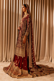 Premium Red Pakistani Bridal Dress in Kameez and Lehenga Style