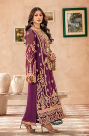 Purple Heavily Embellished Pakistani Kameez Trousers Wedding Dress 2023