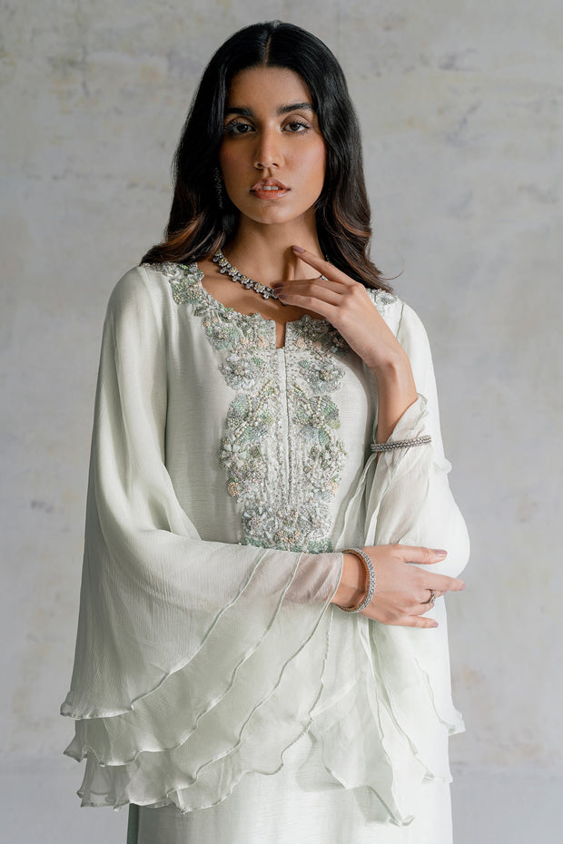 Raw Silk Kameez Trouser and Dupatta Pakistani Wedding Dress