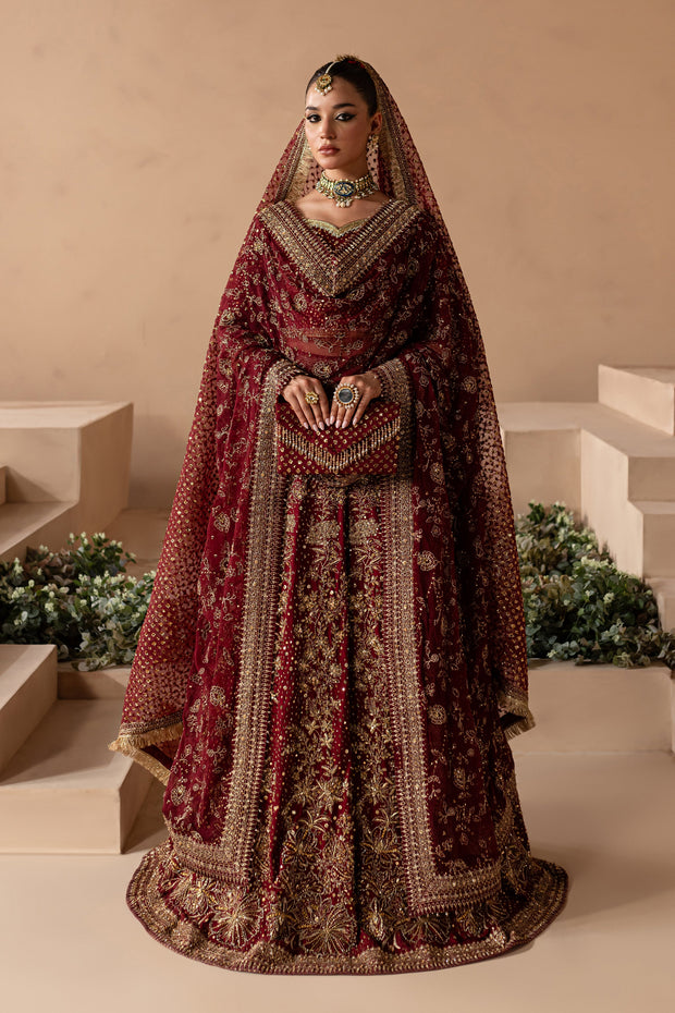 Red Lehenga and Dupatta Pakistani Bridal Dress