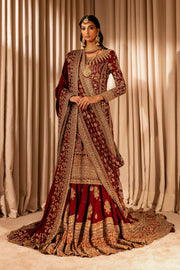 Red Pakistani Bridal Dress in Kameez and Lehenga Style Online