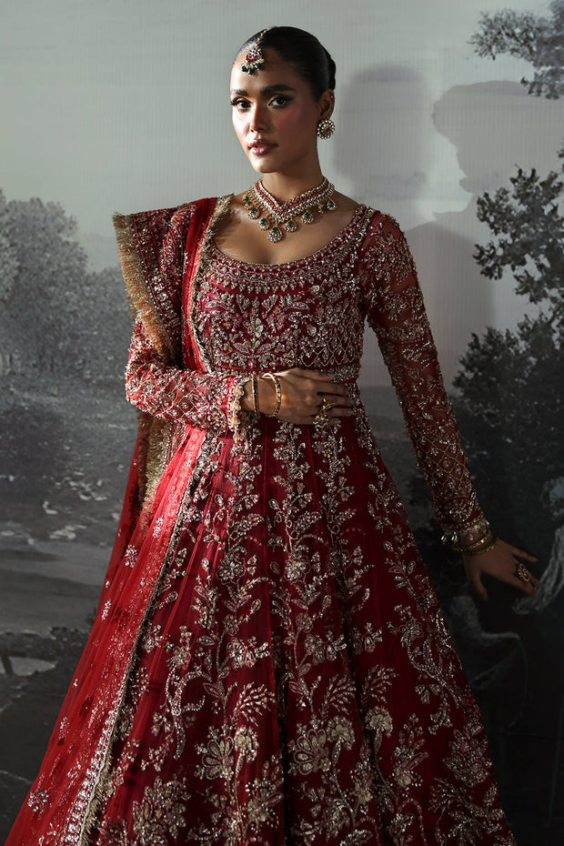 Red Pakistani Bridal Dress in Peshwas and Lehenga Style Online