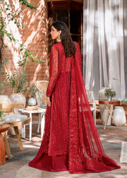 Red Pakistani Party Dress in Kameez and Sharara Style Online