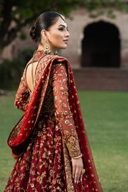 Red Pishwas and Lehenga Pakistani Bridal Dress