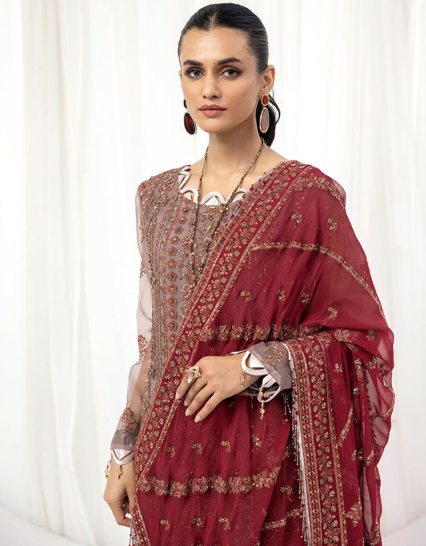 Red Purple Embellished Pakistani Salwar Kameez