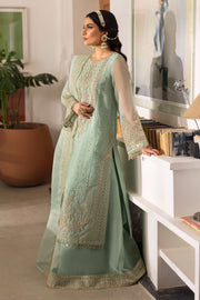 Royal Aqua Blue Elegantly Crafted Pakistani Dress Kameez Sharara