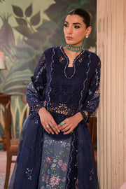 Royal Blue Pakistani Salwar Kameez Net Embellished Suit