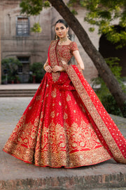 Royal Bridal Wedding Dress in Choli Dupatta and Lehenga Style