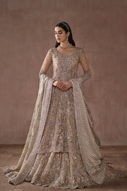 Royal Champagne Gold Pakistani Bridal Dress Heavily Embellished Gown