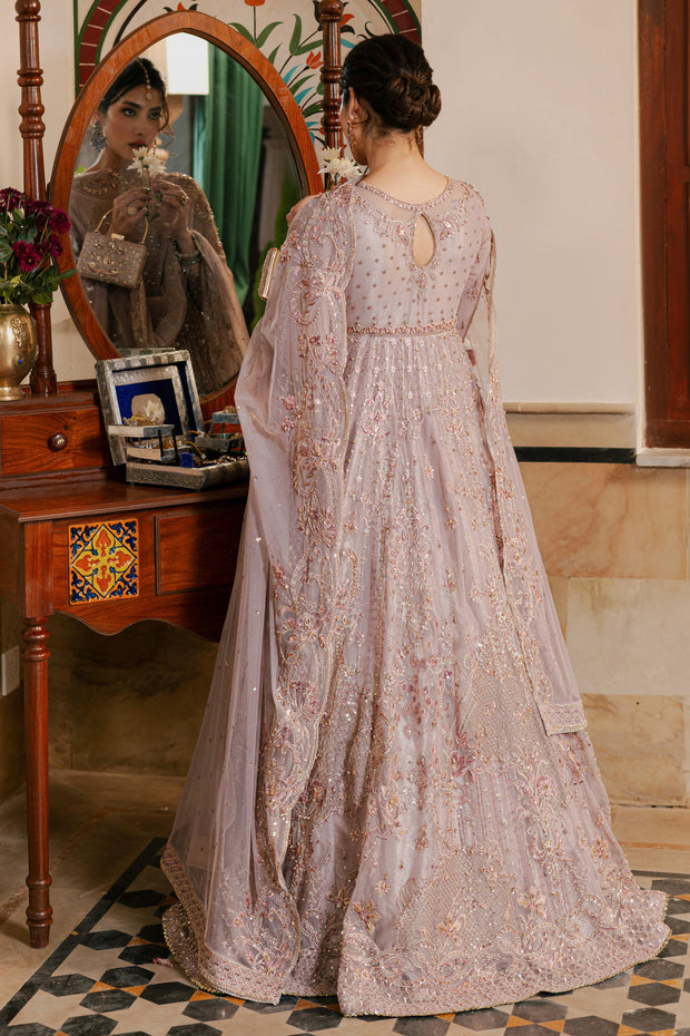 Royal Dusty Lilac Heavily embellished Pakistani Wedding Dress Frock