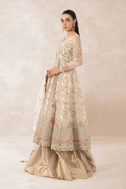 Royal Embellished Pakistani Party Wear in Ivory Frock Style