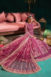 Royal Embroidered Pakistani Wedding Plum Lehenga Shirt