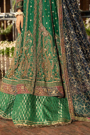 Royal Green Mehndi Dress in Bridal Lehenga and Frock Style