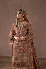 Royal Heavily Embellished Pakistani Bridal Red Gold Farshi Gharara