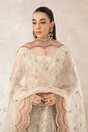 Royal Heavily Embellished Pakistani Party Wear Ivory Frock