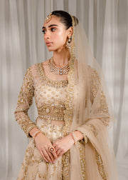 Royal Ivory Embroidered Pakistani Bridal Dress Pishwas Lehenga