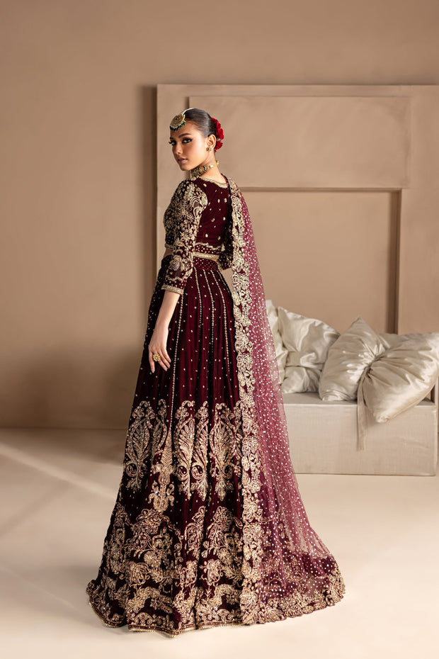 Royal Maroon Bridal Lehenga Choli Pakistani Dress